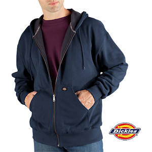 thermal lined zipper hooded sweatshirt