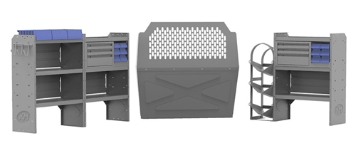 HVAC Contractor Van Equipment Package 43" H Shelves for Transit Connect