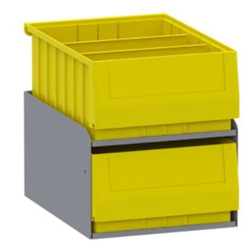Large Parts Bins in Steel Cabinet